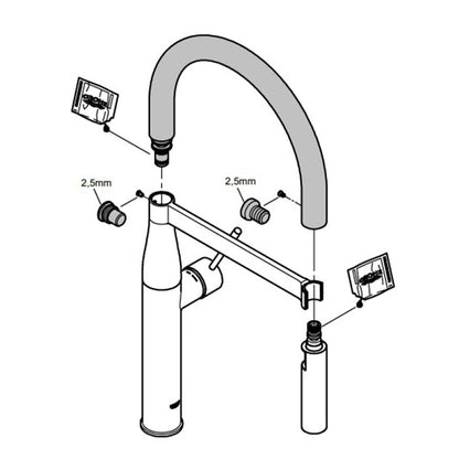 Пипа за батерия кухня Grohe Essence GrohFlexx бял мат