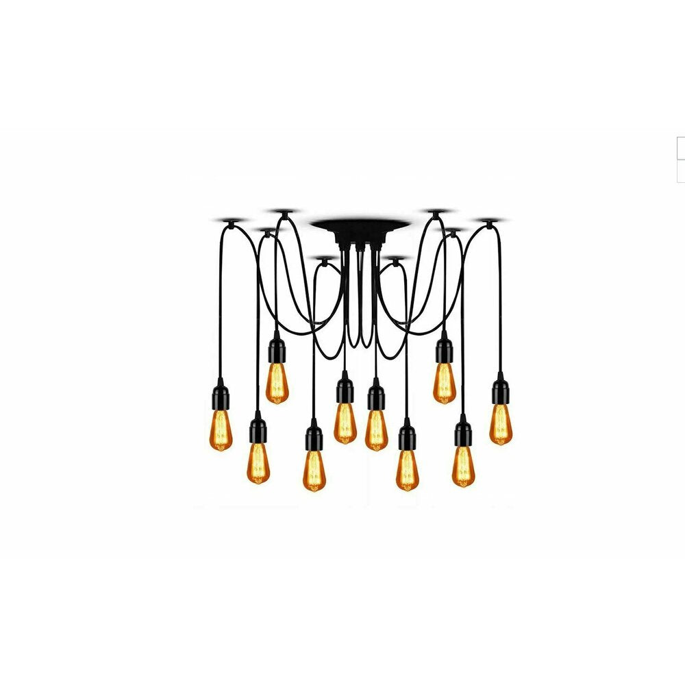 10-Bulb Black Industrial Spider Ceiling Light Rea JDL-03