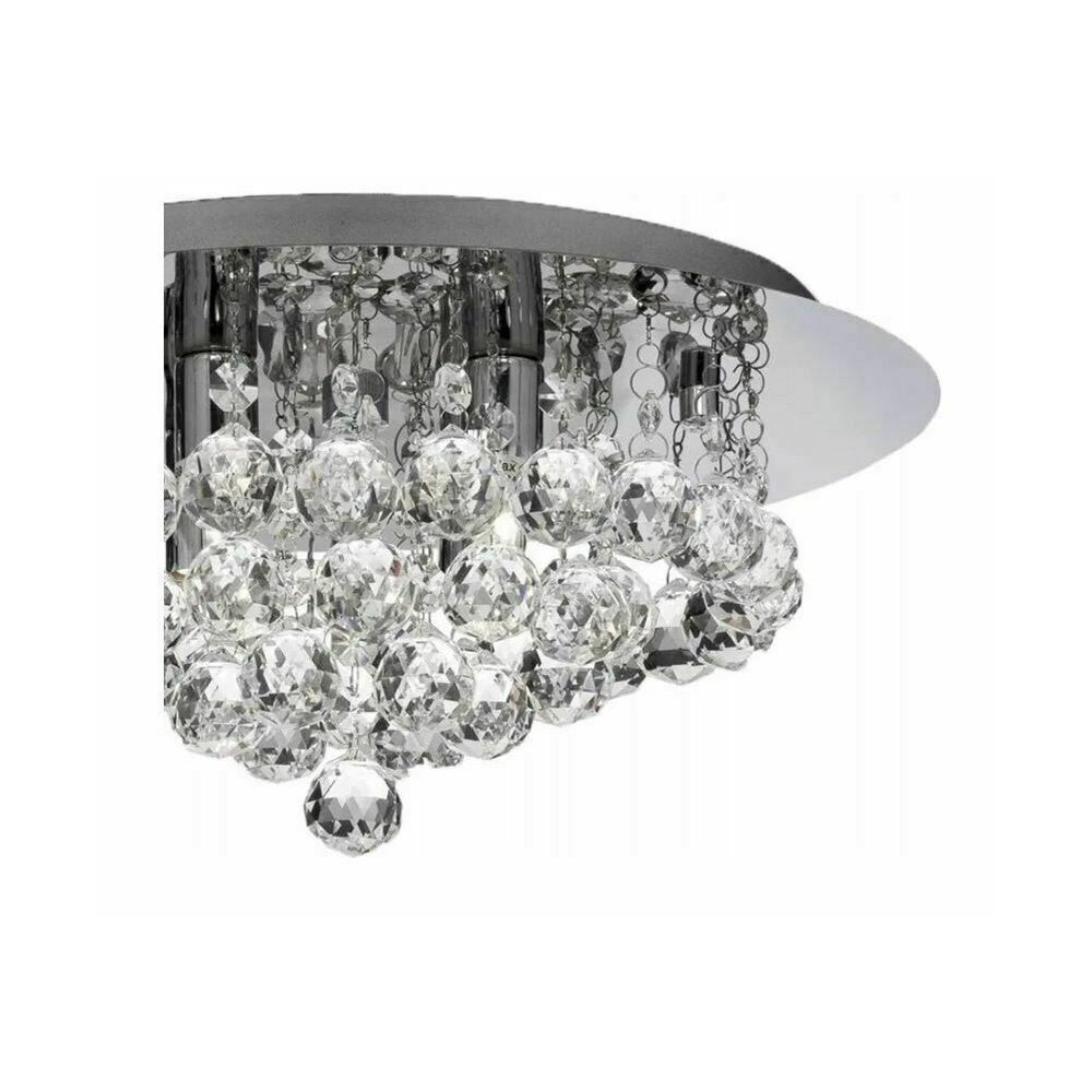 Rea Glamour APP403-C 3-Bulb Ceiling Light in Silver with Decorative Crystals