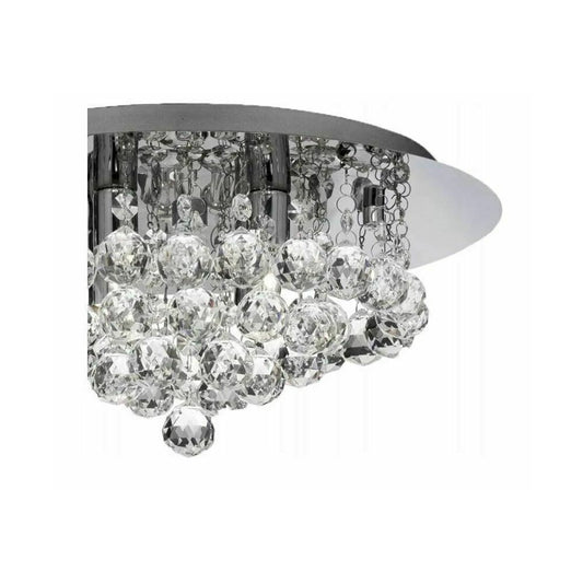 Rea Glamour APP403-C 3-Bulb Ceiling Light in Silver with Decorative Crystals