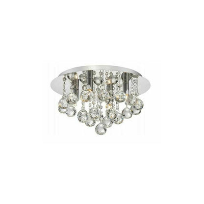 Rea Glamour APP403-C 3-Bulb Ceiling Light in Silver with Decorative Crystals
