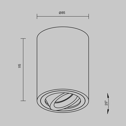 Maytoni Atom Black 1 Bulb Ceiling Lamp