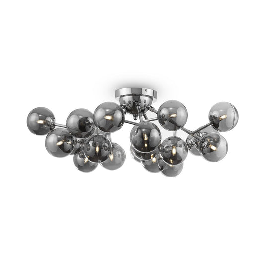 Maytoni Dallas Ceiling Light Chrome/Grey 20 Bulbs