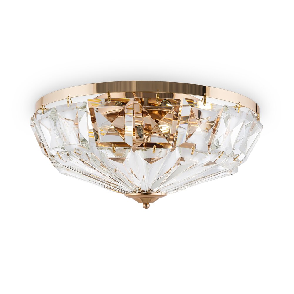 Maytoni Facet Gold/Transparent Ceiling Light 6 Bulbs