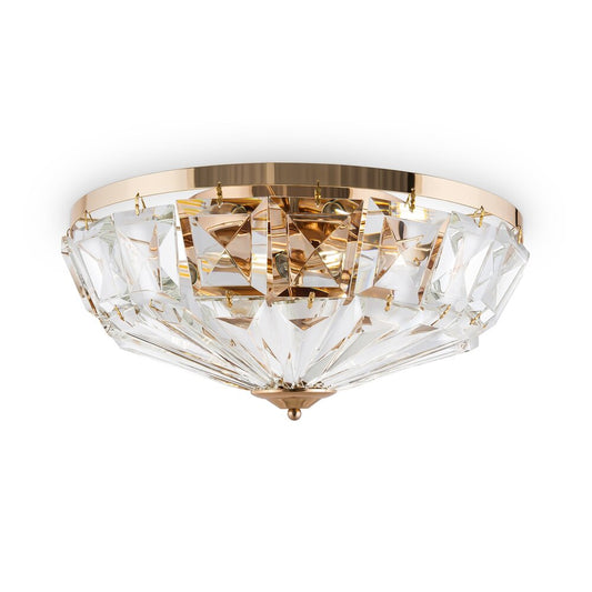 Maytoni Facet Gold/Transparent Ceiling Light 6 Bulbs