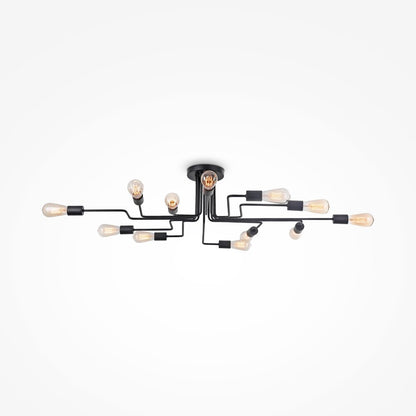 Maytoni Gilbert Ceiling Light Black 12 Bulbs