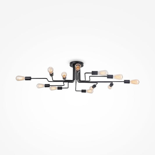 Maytoni Gilbert Ceiling Light Black 12 Bulbs
