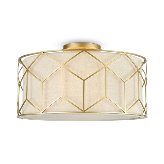Maytoni Messina Ceiling Lamp Gold/Fabric 3 Bulbs