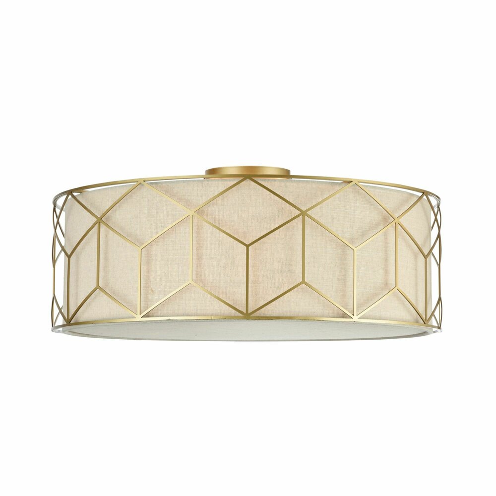 Maytoni Messina Ceiling Lamp Gold/Fabric 5 Bulbs