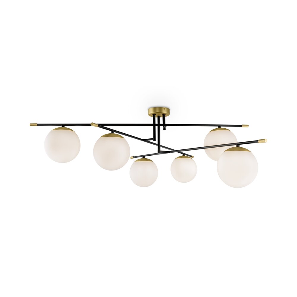 Maytoni Nostalgia Gold/White Ceiling Light 6 Bulbs