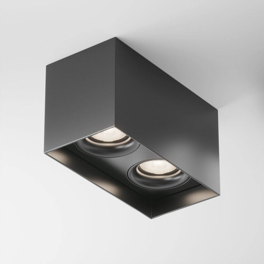 Maytoni Slim Black Ceiling Light 2 Bulbs 13 x 20.5 cm