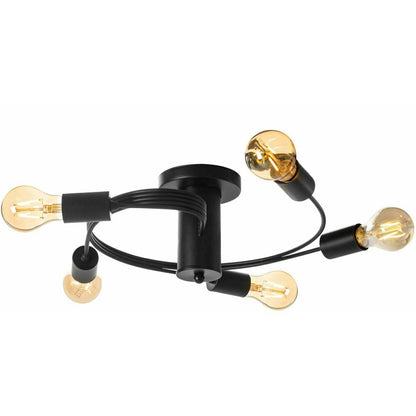 Black Industrial Style Ceiling Light 5 Bulbs Circular Model Rea APP741-5C