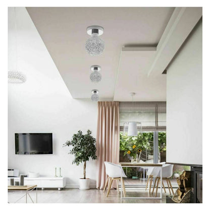 Rea APP670-1C Silver Glass Globe Ceiling Light
