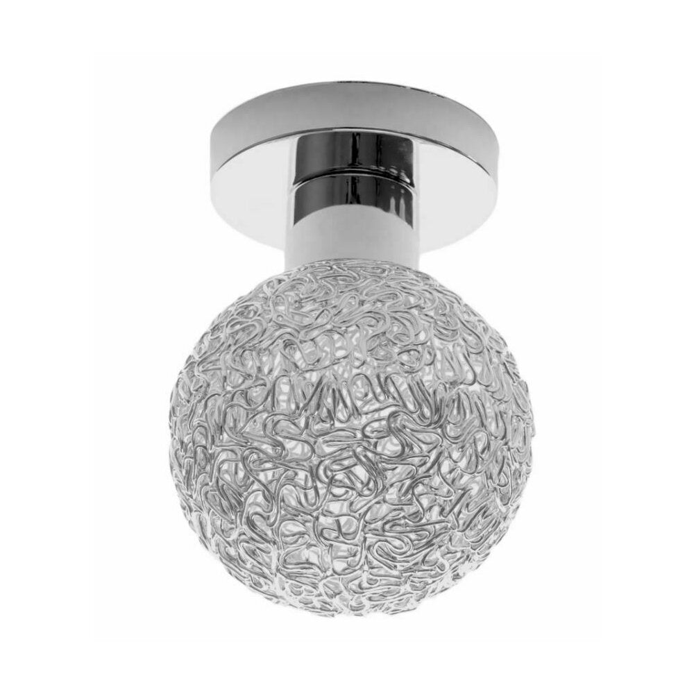 Rea APP670-1C Silver Glass Globe Ceiling Light