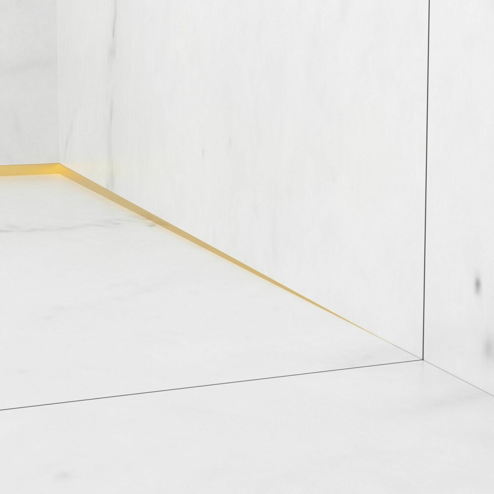 Правилен наклон вдясно за стена Balneo Floor Strips 170 cm завършек с четкано злато