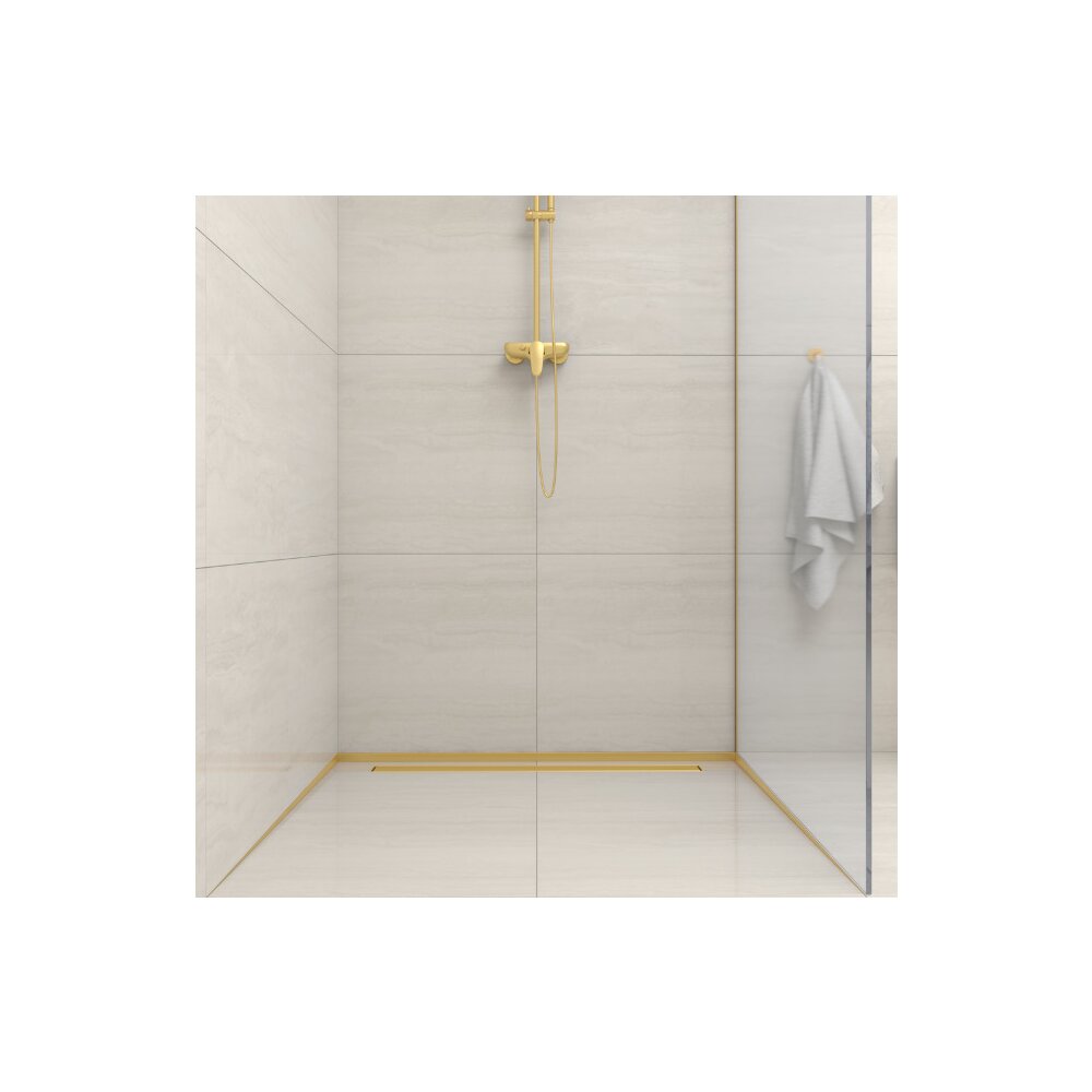 Правилен наклон вдясно за стена Balneo Floor Strips 170 cm завършек с четкано злато