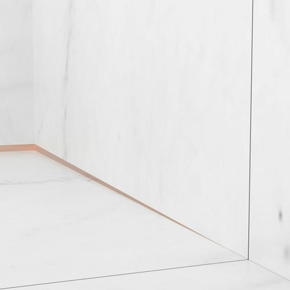 Правилен наклон вдясно за стена Balneo Floor Strips 170 cm с покритие от четкан мед