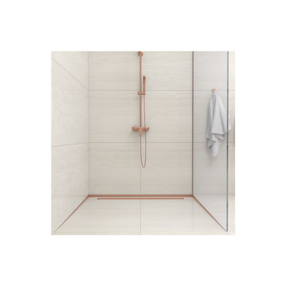 Правилен наклон вдясно за стена Balneo Floor Strips 170 cm с покритие от четкан мед