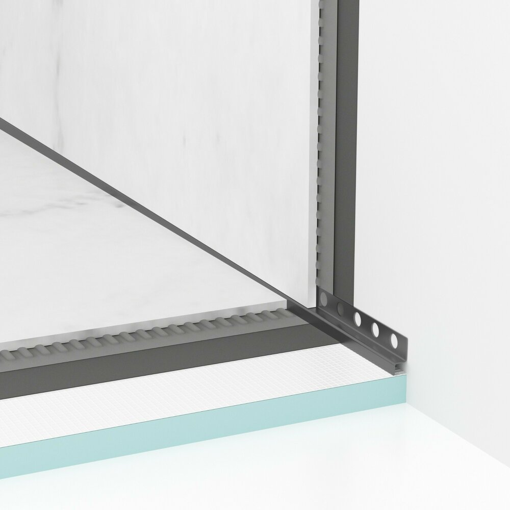 Наклонен профил вдясно за стена Balneo Floor Strips 170 cm матово покритие Gun Metal