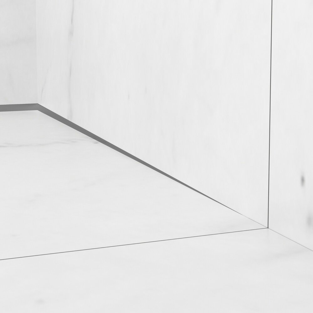 Наклонен профил вдясно за стена Balneo Floor Strips 170 cm матово покритие Gun Metal
