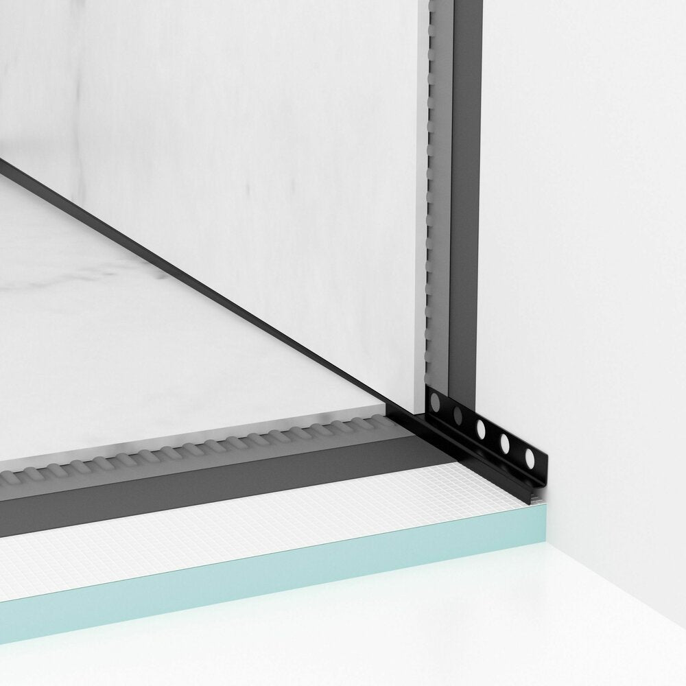 Наклонен профил вдясно за стена Balneo Floor Strips 170 cm матово черно покритие