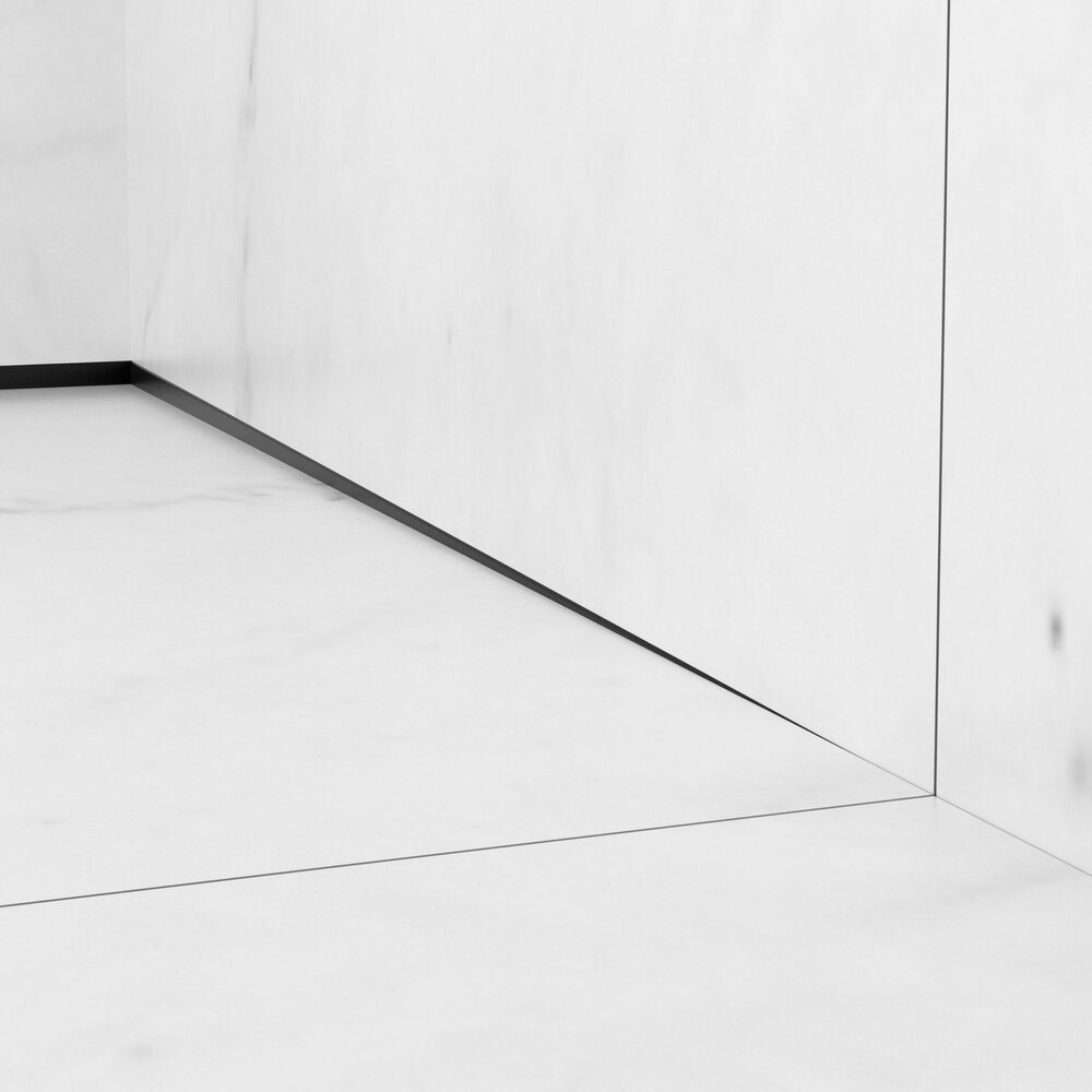 Наклонен профил вдясно за стена Balneo Floor Strips 170 cm матово черно покритие