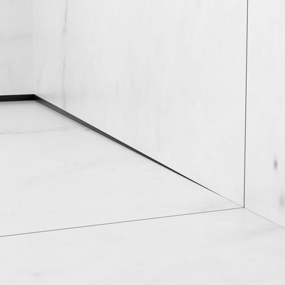 Наклонен профил вдясно за стена Balneo Floor Strips 170 cm матово черно покритие