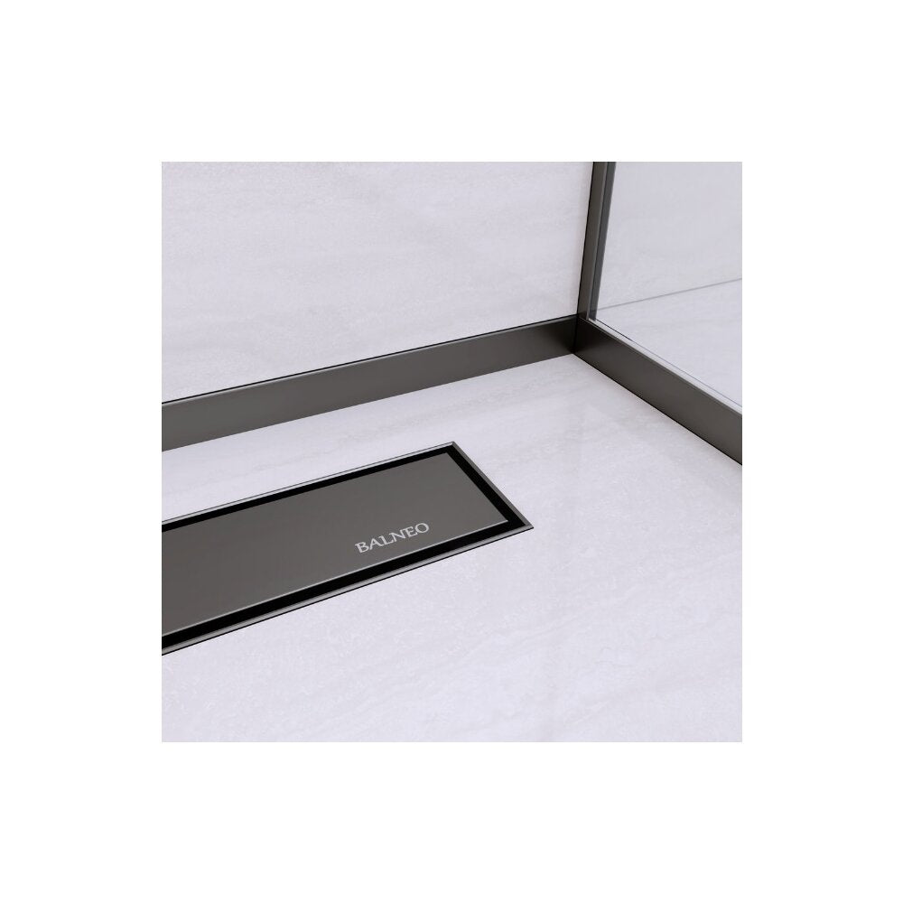 Наклонен профил вдясно за стена Balneo Floor Strips 170 cm матово черно покритие