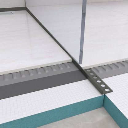 Наклонен профил вдясно за под Balneo Floor Strips 120 cm матово покритие Gun Metal