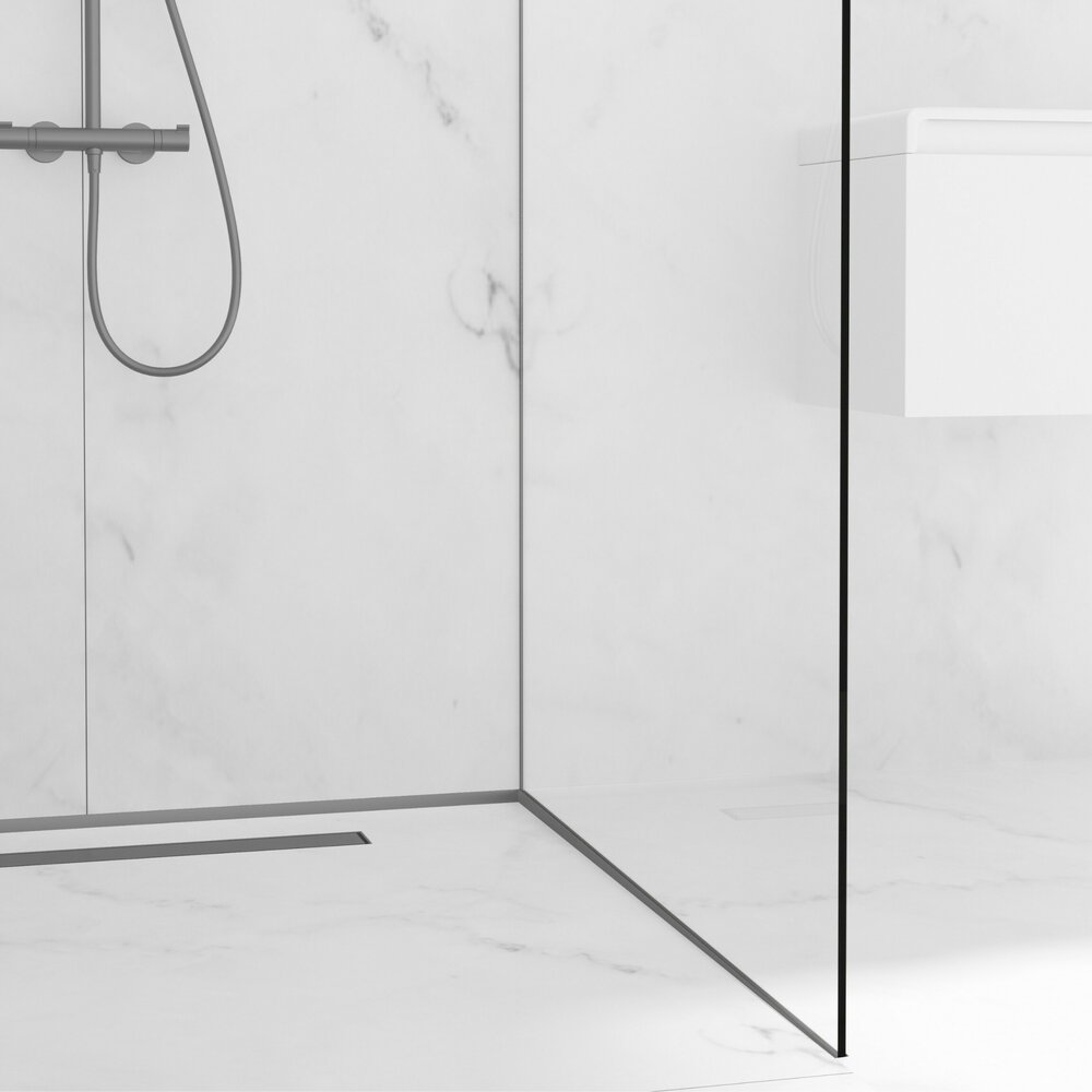 Наклонен профил вдясно за под Balneo Floor Strips 120 cm матово покритие Gun Metal