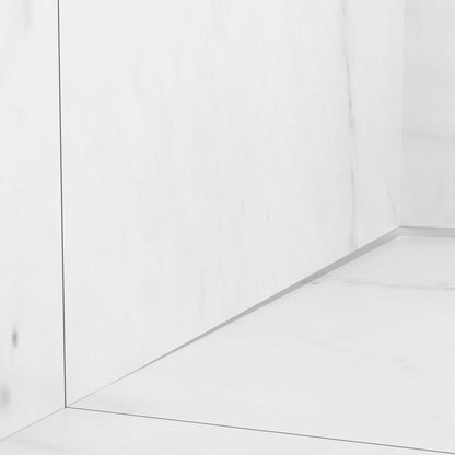 Наклонен профил вляво за стена Balneo Floor Strips 120 cm завършване инокс мат
