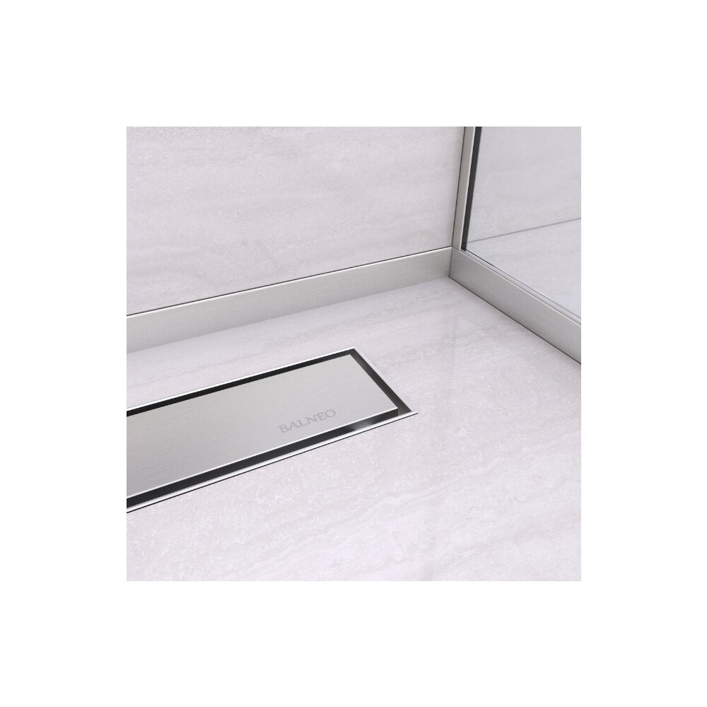 Наклонен профил вляво за стена Balneo Floor Strips 120 cm завършване инокс мат