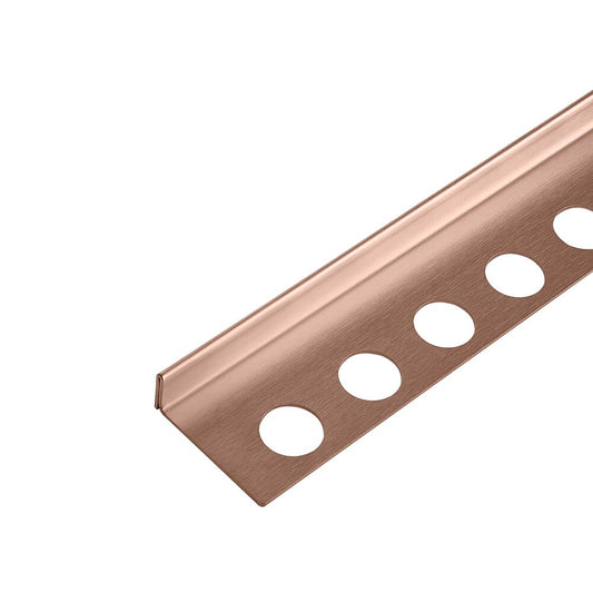 Наклонен профил вляво за под Balneo Floor Strips 120 cm завършване с четкан мед