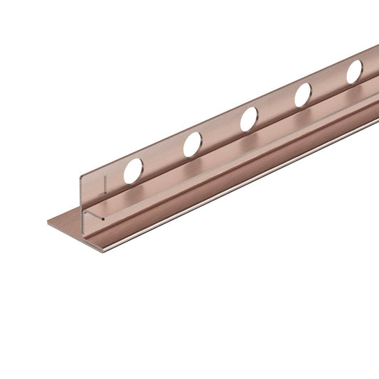 Наклонен профил вляво за стъкло Balneo Floor Strips 120 cm завършване с brushed copper