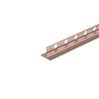 Наклонен профил вляво за стъкло Balneo Floor Strips 120 cm завършване с brushed copper