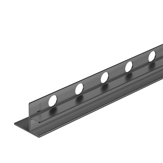 Наклонен профил вляво за стъкло Balneo Floor Strips 120 cm матово покритие Gun Metal