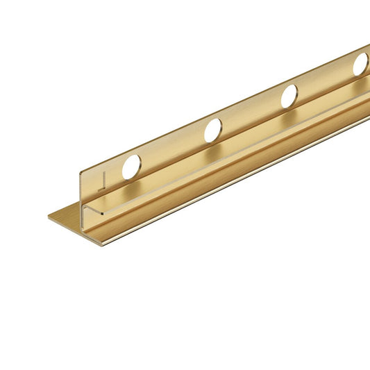 Наклонен профил вляво за стъкло Balneo Floor Strips 170 cm завършек с brushed gold