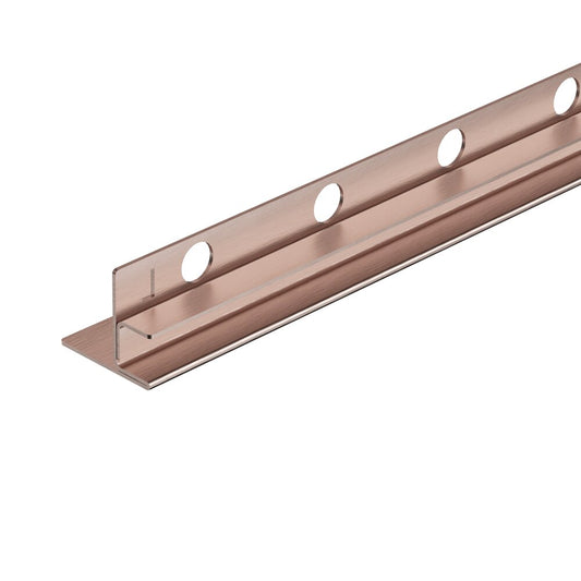 Наклонен профил вляво за стъкло Balneo Floor Strips 170 cm завършване с brushed copper
