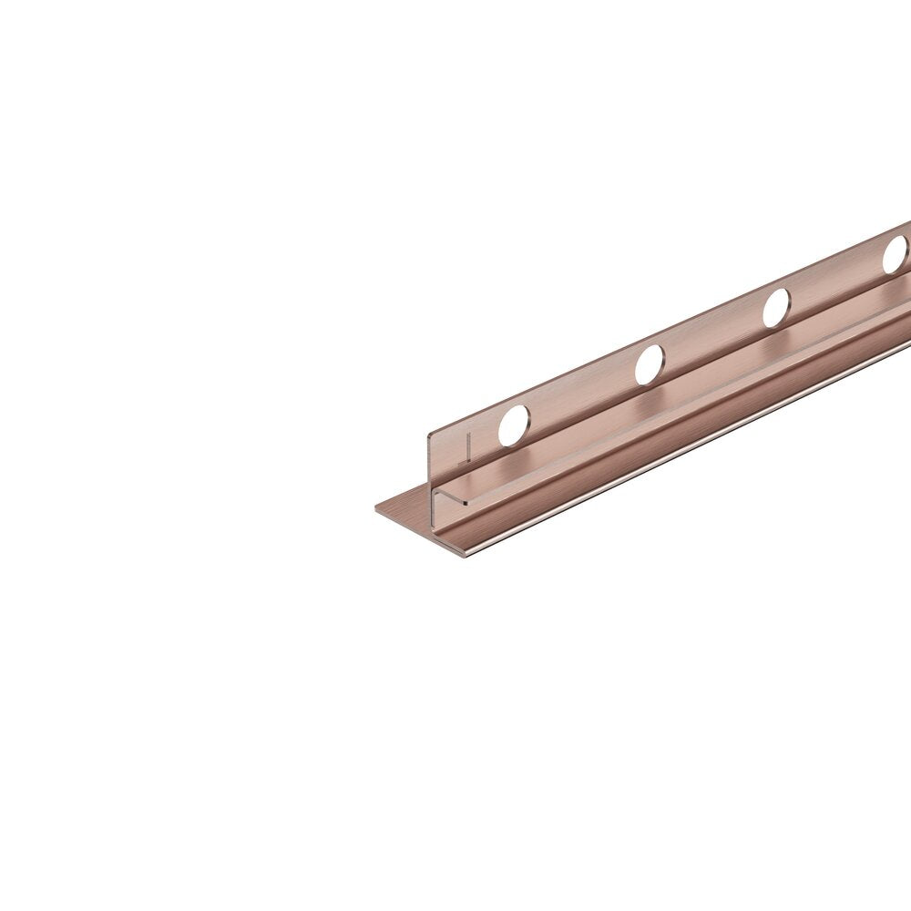 Наклонен профил вляво за стъкло Balneo Floor Strips 170 cm завършване с brushed copper