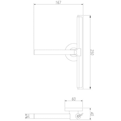 Omnires Uni Shower Squeegee with Wall Mount
