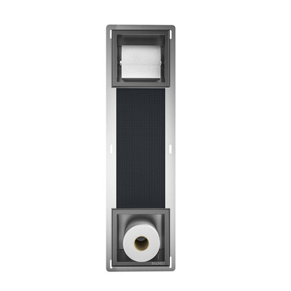 Вграден рафт с държач за тоалетна хартия Balneo Wall Box Paper 2 Gun Metal мат