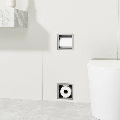 Вграден рафт с държач за тоалетна хартия Balneo Wall Box Paper 2 Gun Metal мат