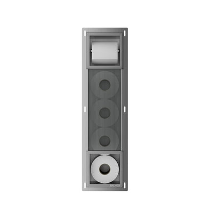 Вграден рафт с държач за тоалетна хартия Balneo Wall Box Paper 2 Gun Metal мат
