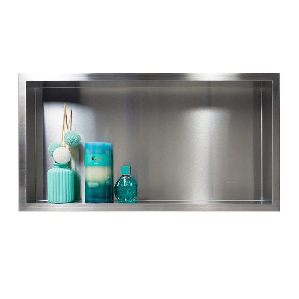 Вграден правоъгълен рафт Balneo Wall-Box 60x30x10 см инокс полирано