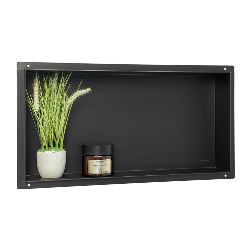Интегриран правоъгълен рафт Balneo Wall-Box 90x30x10 см без рамка черен
