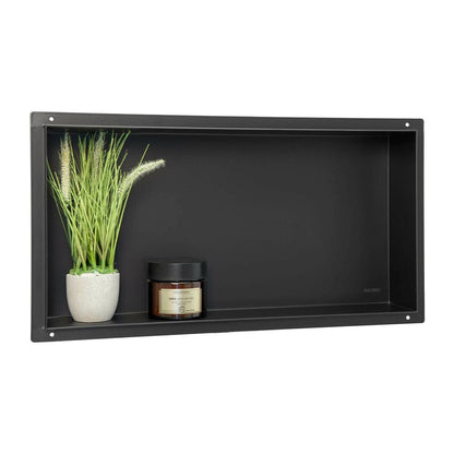 Референтен рафт Balneo Wall-Box 90x30x7 см без рамка черен сатен