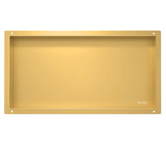 Вградена правоъгълна рафт Balneo Wall-Box No Rim 60x30x10 cm златист гланц без рамка