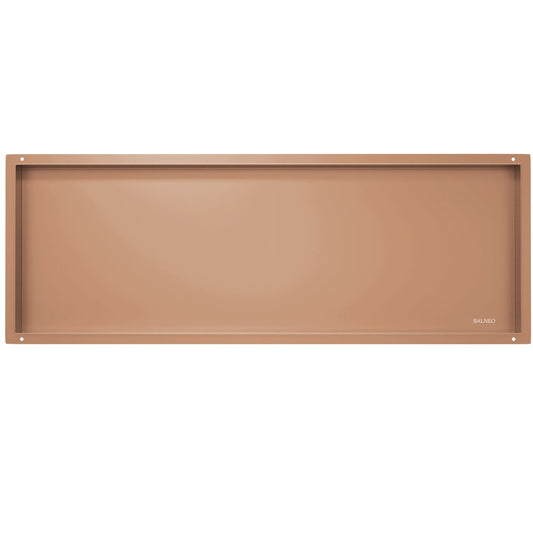 Вградена правоъгълна рафт Balneo Wall-Box No Rim 90x30x10 cm с лъскав мед без рамка