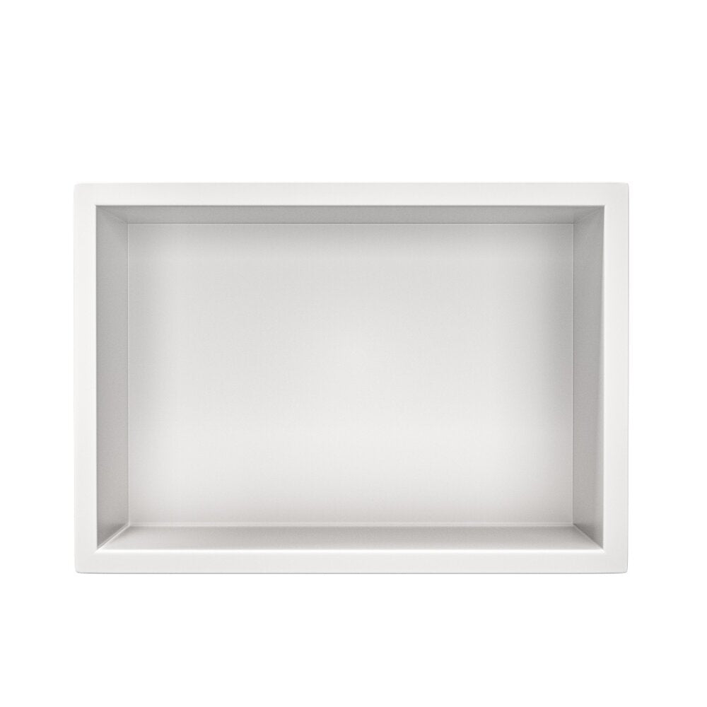 Вградена правоъгълна рафт Balneo Wall-Box One с рамка 30x20x10 cm бял мат