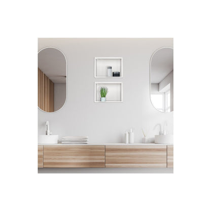 Вградена правоъгълна рафт Balneo Wall-Box One с рамка 30x20x10 cm бял мат